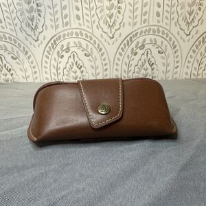 Original Penguin Brown Faux Leather Eyeglass Case Snap Closure - Only the case